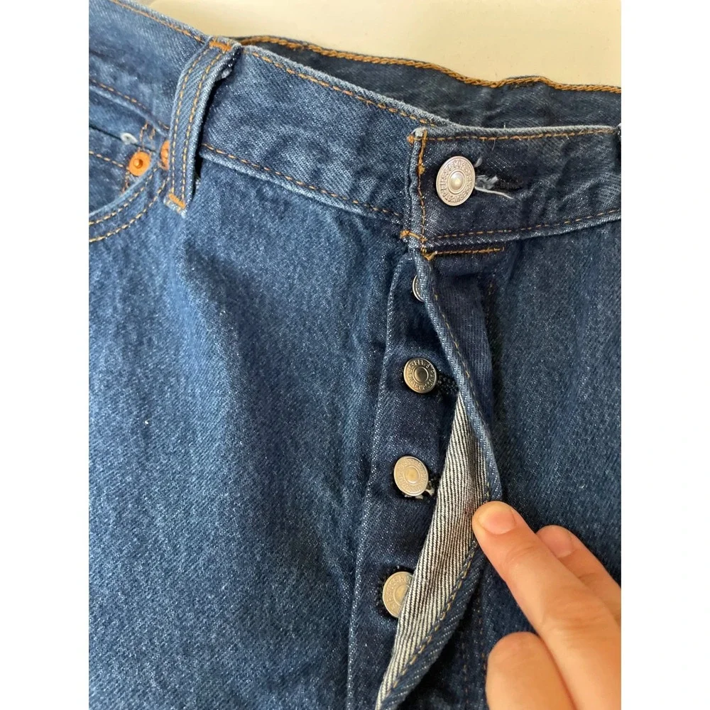 Levi's 501 Original Fit Jeans Mens 38x32 Blue Denim Straight Leg Button Fly
